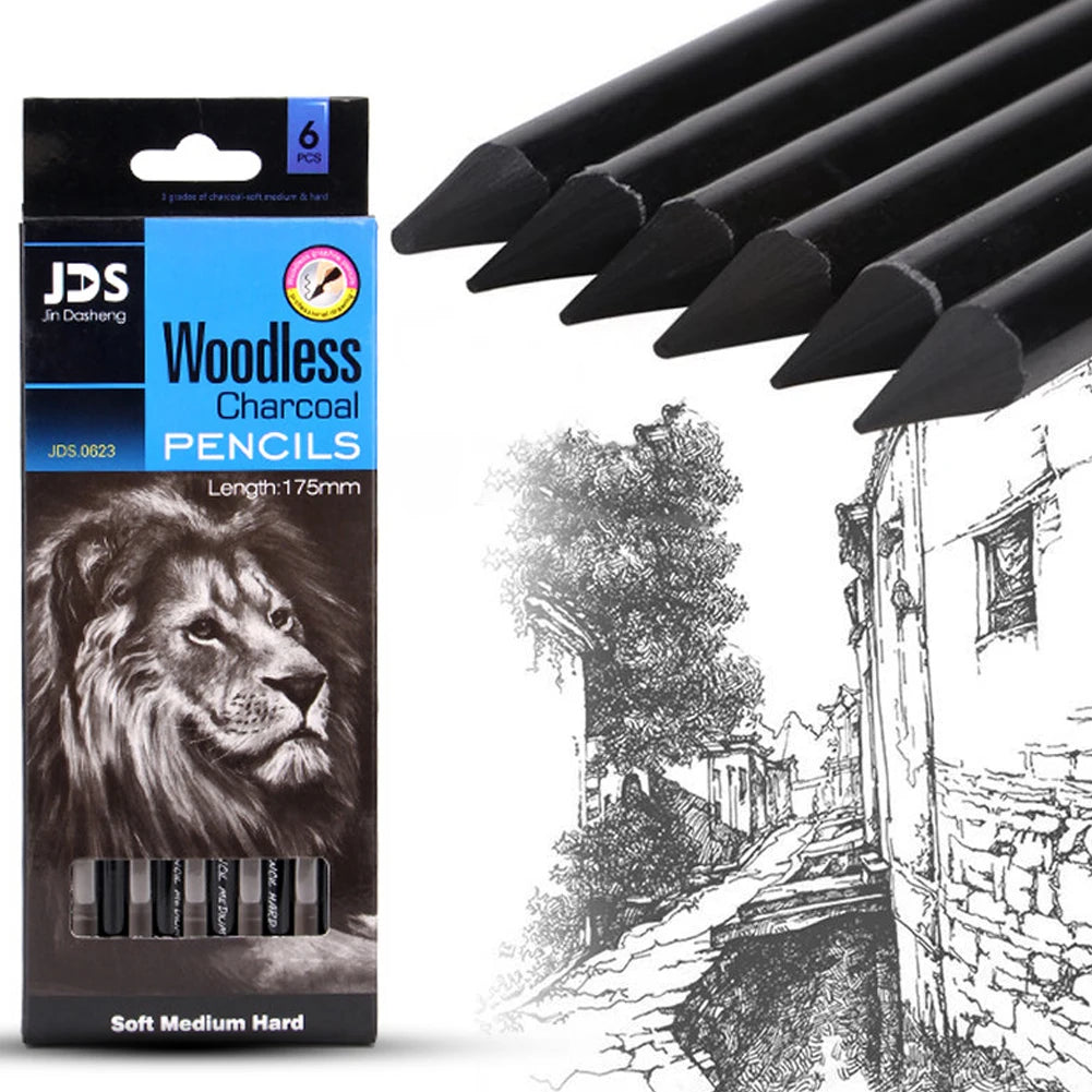 Woodless Charcoal Pencil Set — Professional Carbon Sketching Tools