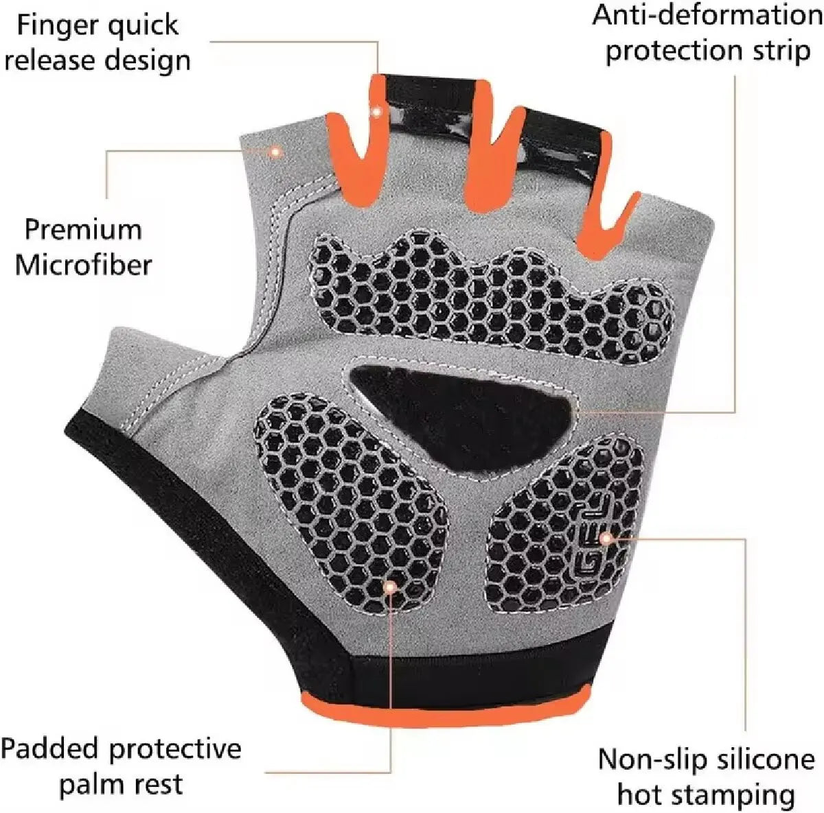 GAFASTWO Cycling Gloves — Breathable Shockproof Half Fingerless Mittens