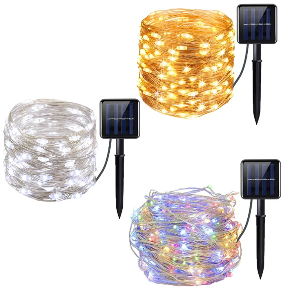 OKAL RED EAST Solar LED String Lights — Waterproof Fairy Lights for Garden & Patio