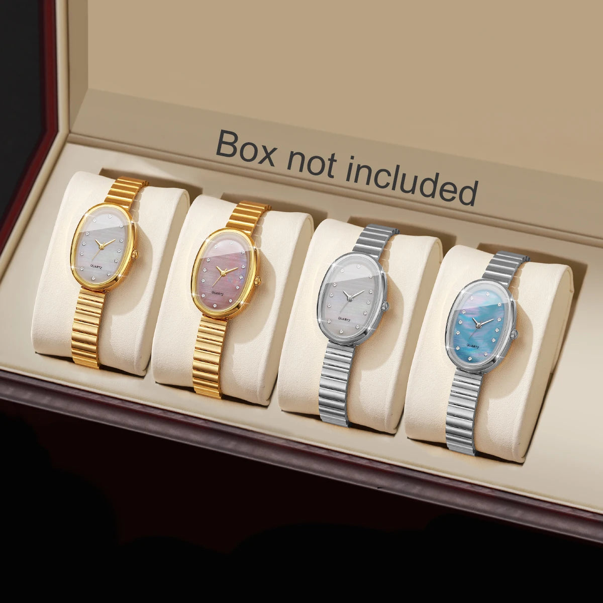 Elegant Oval Dial Women's Quartz Watch — Ultra-Thin Fashion Wristwatch