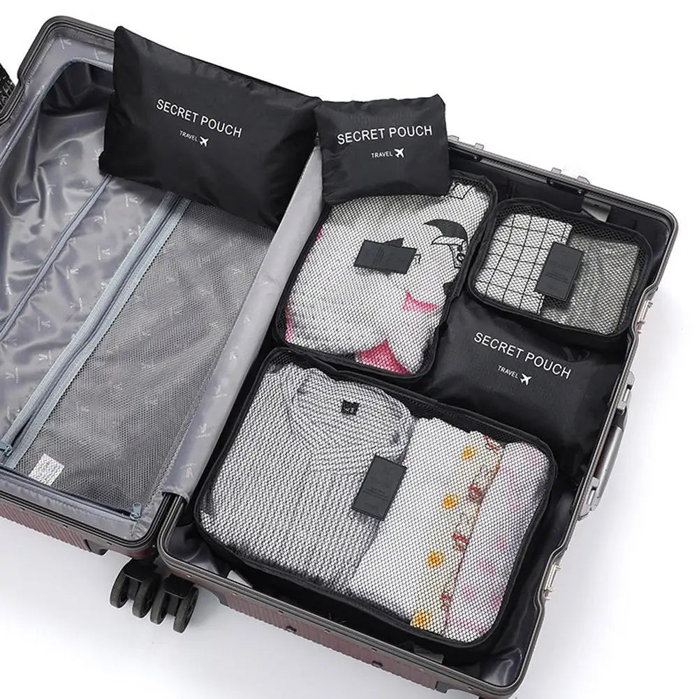 6-Piece Travel Packing Cube Set — Luggage Organizers for Clothes and Accessories