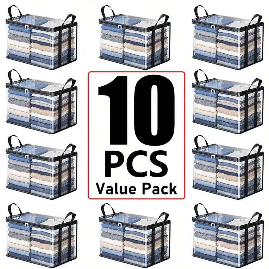 Clear PVC Storage Bags — Multifunctional Foldable Closet Organizers