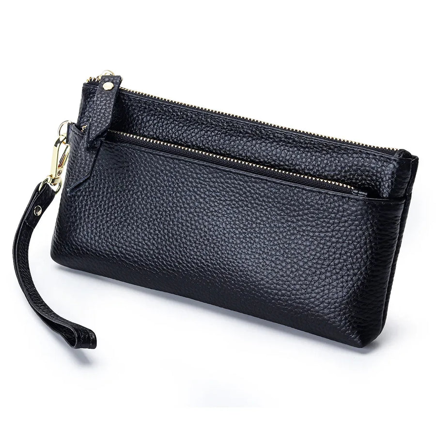 macroupta Women's Leather Wristlet Clutch — Multi-Pocket Smartphone Wallet