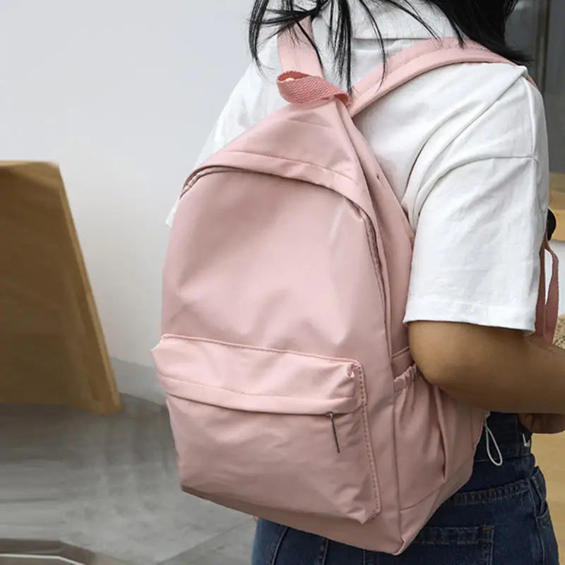 Women's Casual Nylon Backpack — Large Capacity School Rucksack