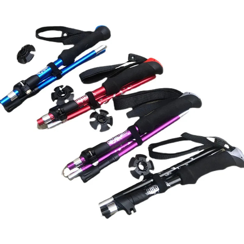 SMHXIANGQIANJIN Portable Trekking Pole — Foldable Aluminum Hiking Stick
