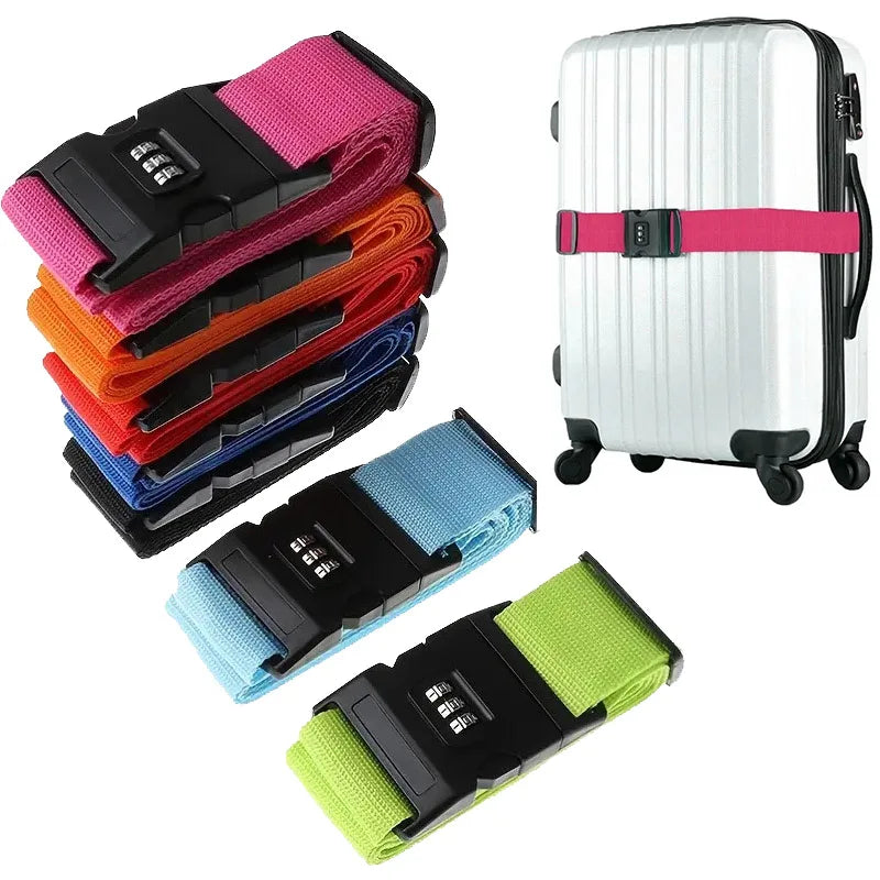 LXHYSJ Adjustable Luggage Strap — Secure Travel Packing Belt with Cipher Lock