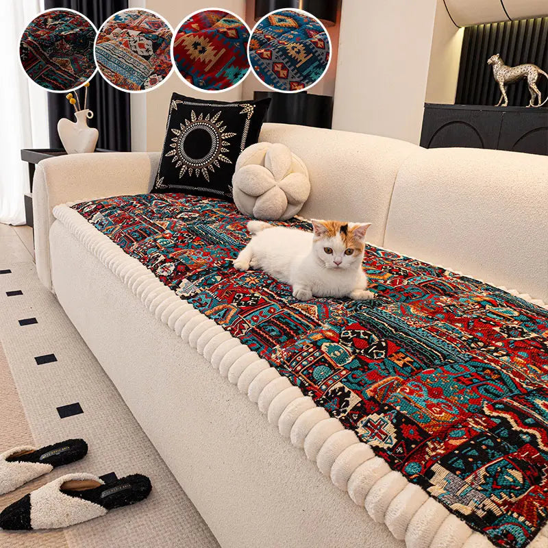 Bohemian Style Thick Sofa Cushion — Anti-Slip Ethnic Seat Pad