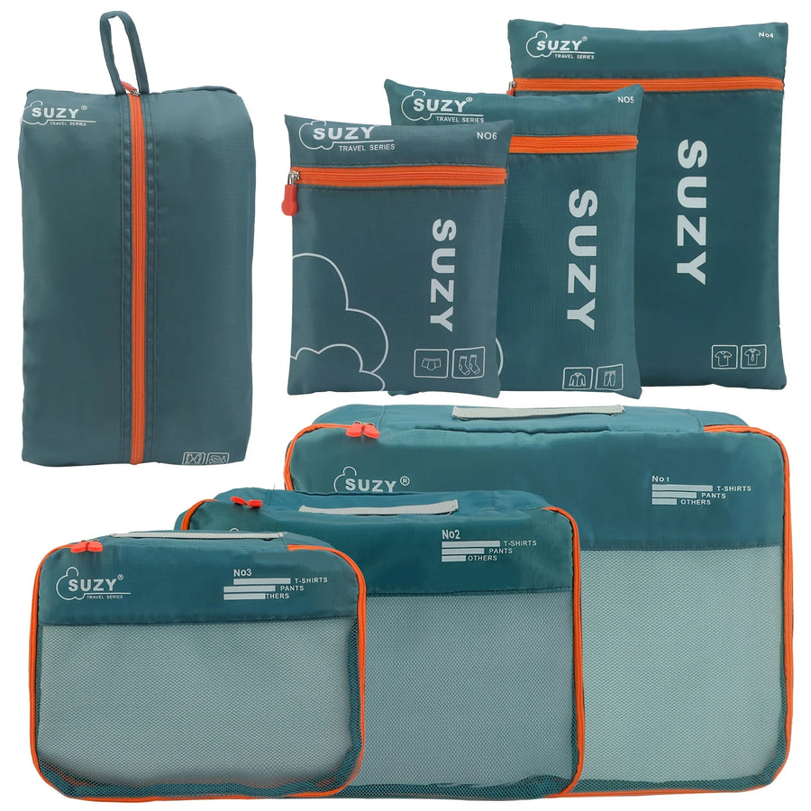 7-Piece Luggage Organizer Set — Breathable Mesh Packing Cubes for Travel
