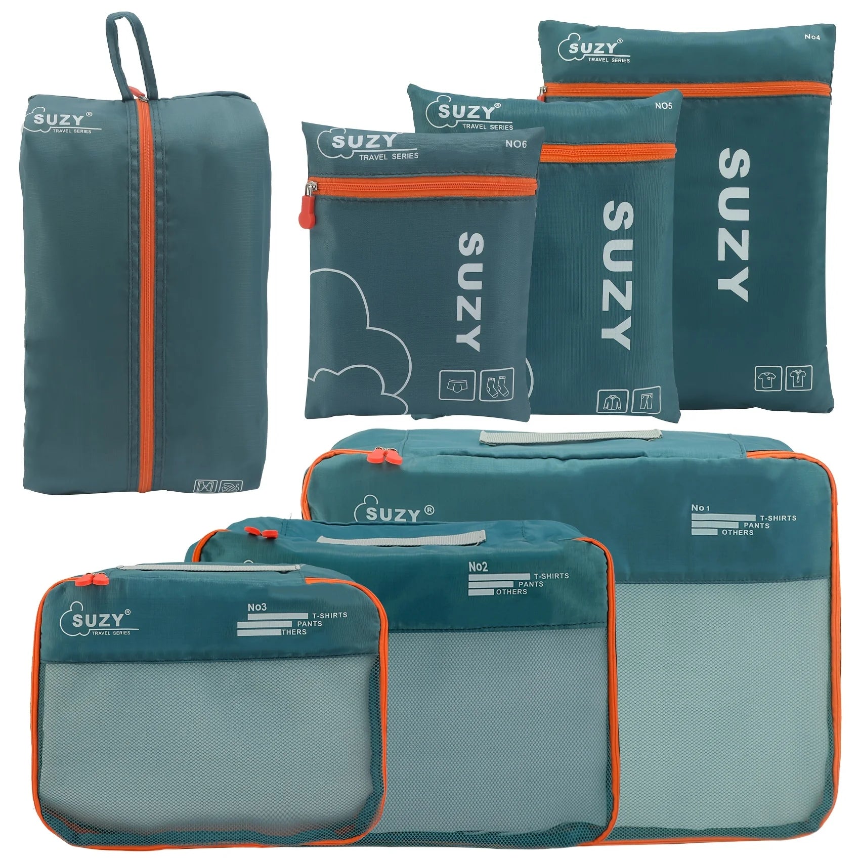 7-Piece Luggage Organizer Set — Breathable Mesh Packing Cubes for Travel