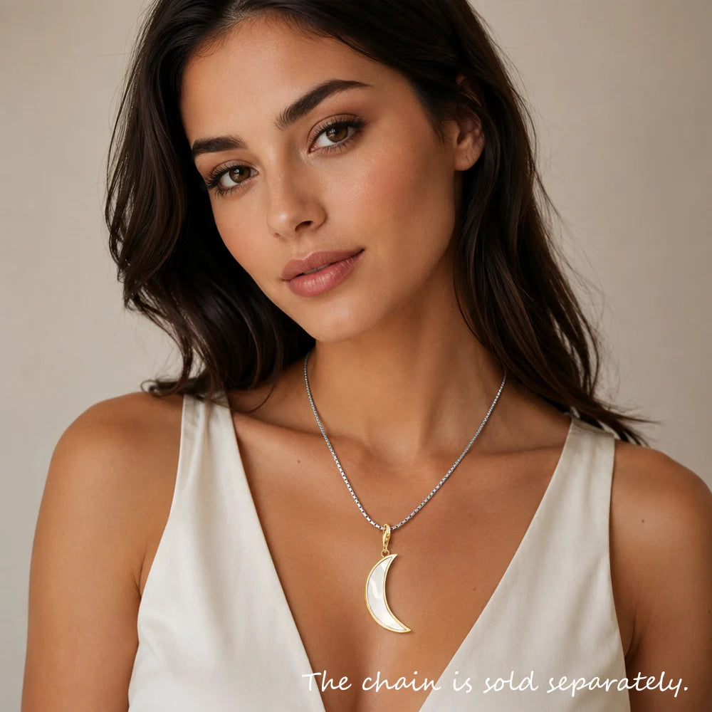 Thaddaeus Gold Plated Moon Pendant — Romantic 925 Sterling Silver Charm