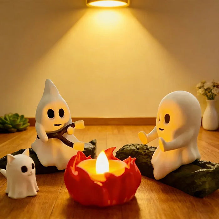 Halloween Ghost Campfire Decor — Spooky Outdoor Party Ornament Set