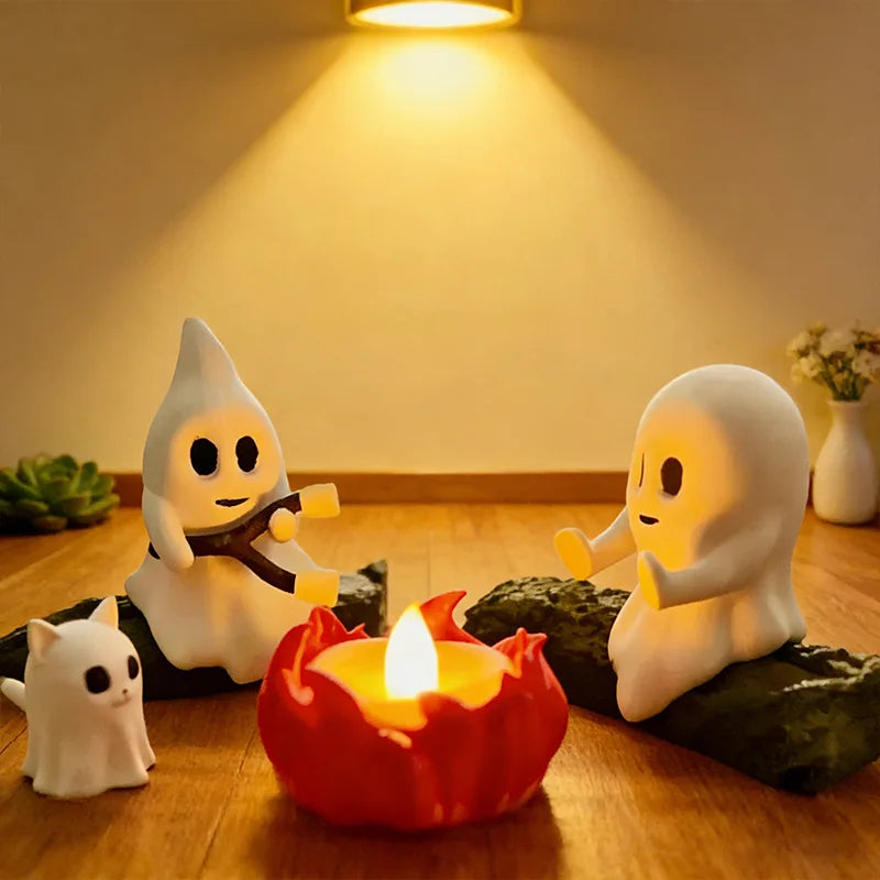 Halloween Ghost Campfire Decor — Spooky Outdoor Party Ornament Set
