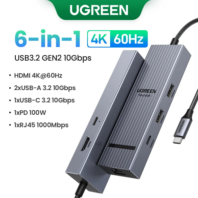 UGREEN USB C Hub Docking Station — 10Gbps High Speed Data & 4K60Hz HDMI