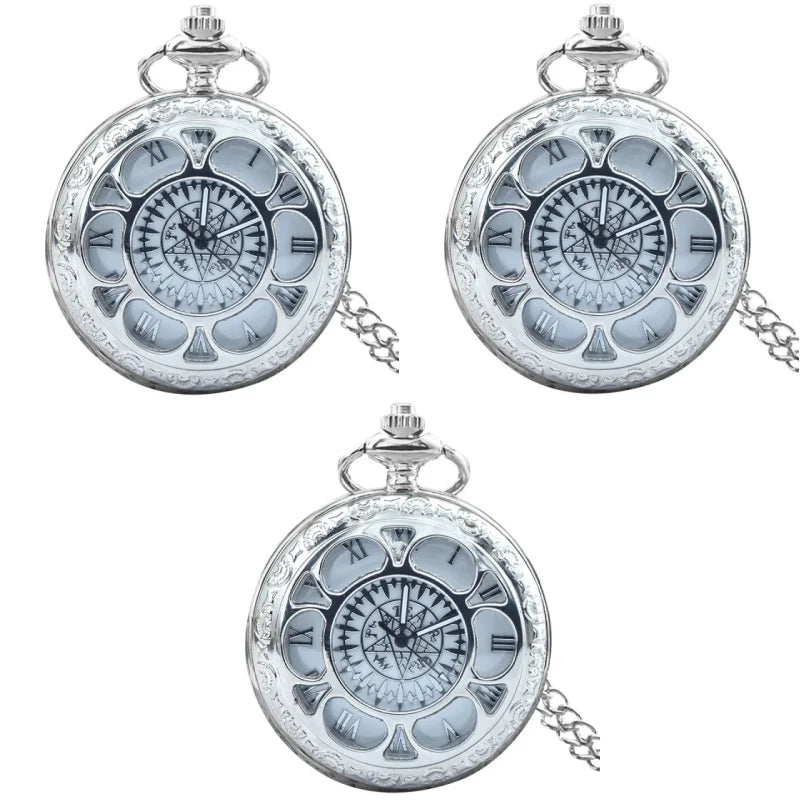 Wecin Retro Steampunk Pocket Watch — Hollow Flower Quartz Necklace Pendant