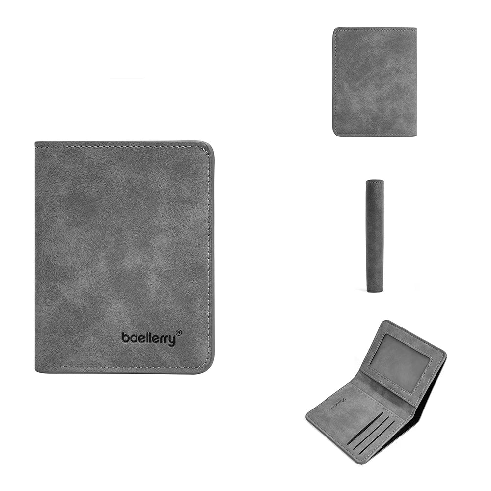 Baellerry Men's PU Leather Wallet — Slim Minimalist Front Pocket Money Clip