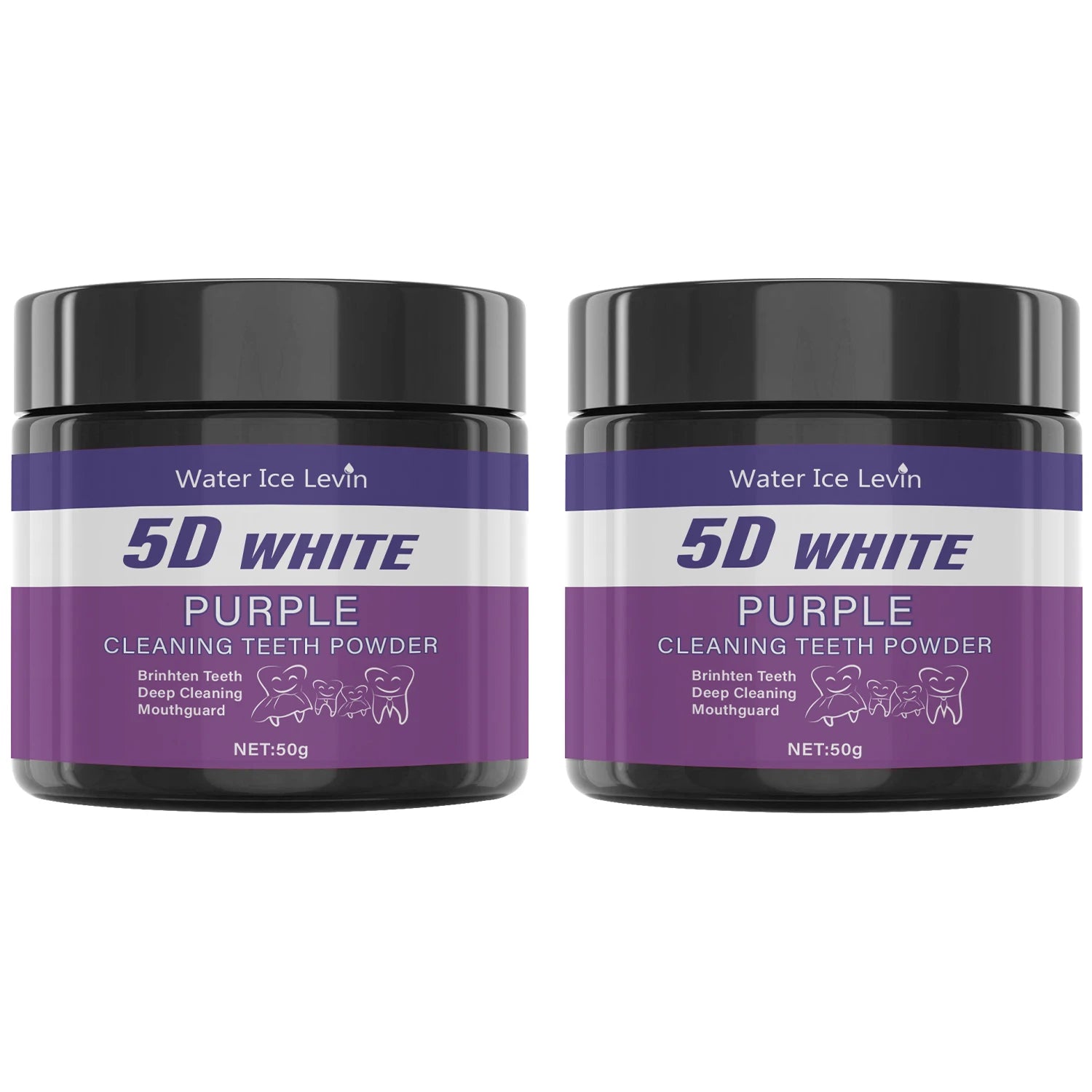 Water Ice Levin Purple Tooth Cleaning Powder — Deep Cleaning & Polishing
