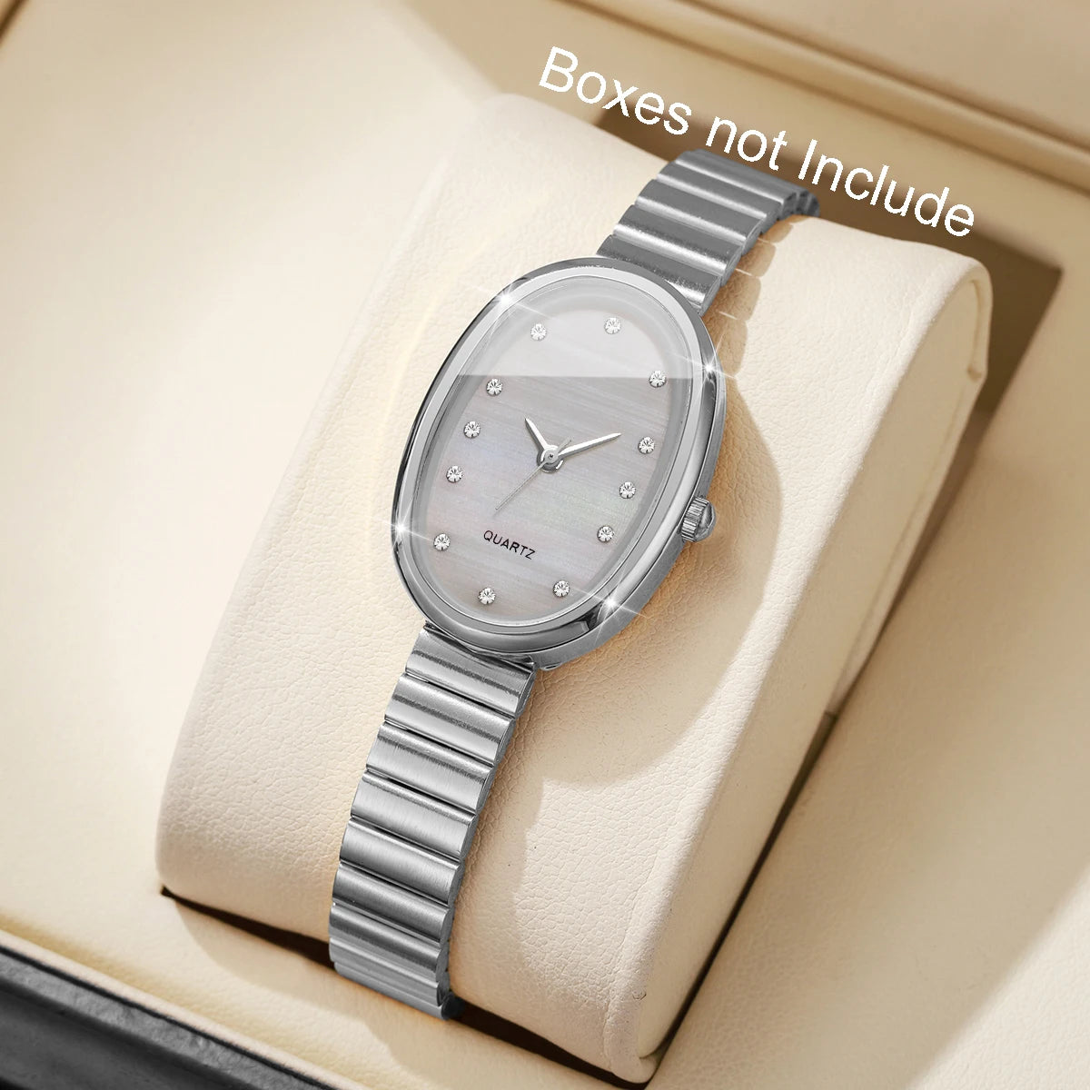 Elegant Oval Dial Women's Quartz Watch — Ultra-Thin Fashion Wristwatch