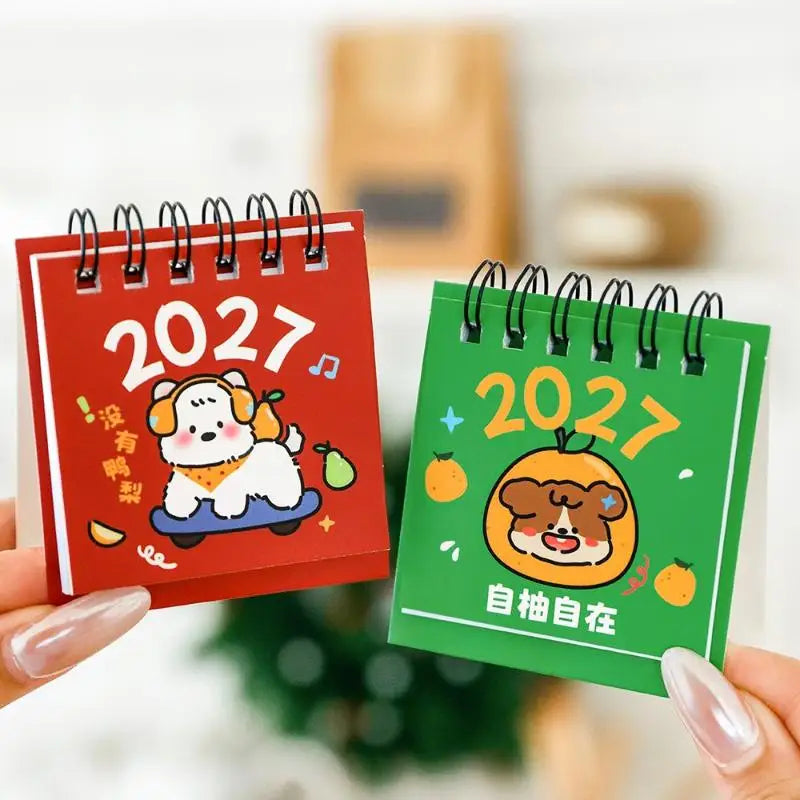 2027 Mini Desk Calendar — Portable Daily Planner for Home and Office