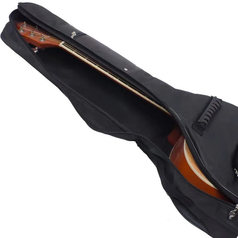 Acoustic Guitar Gig Bag — Waterproof Padded Backpack Case, Black