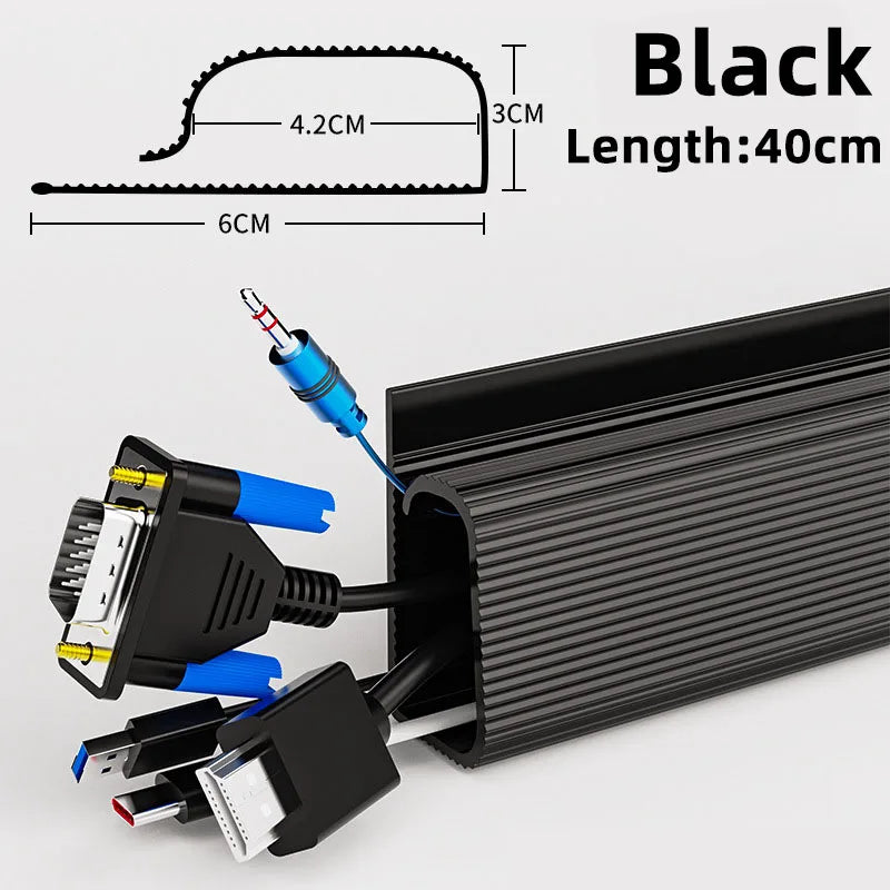Under Desk Cable Management Kit — Cord Organizer for Home and Office