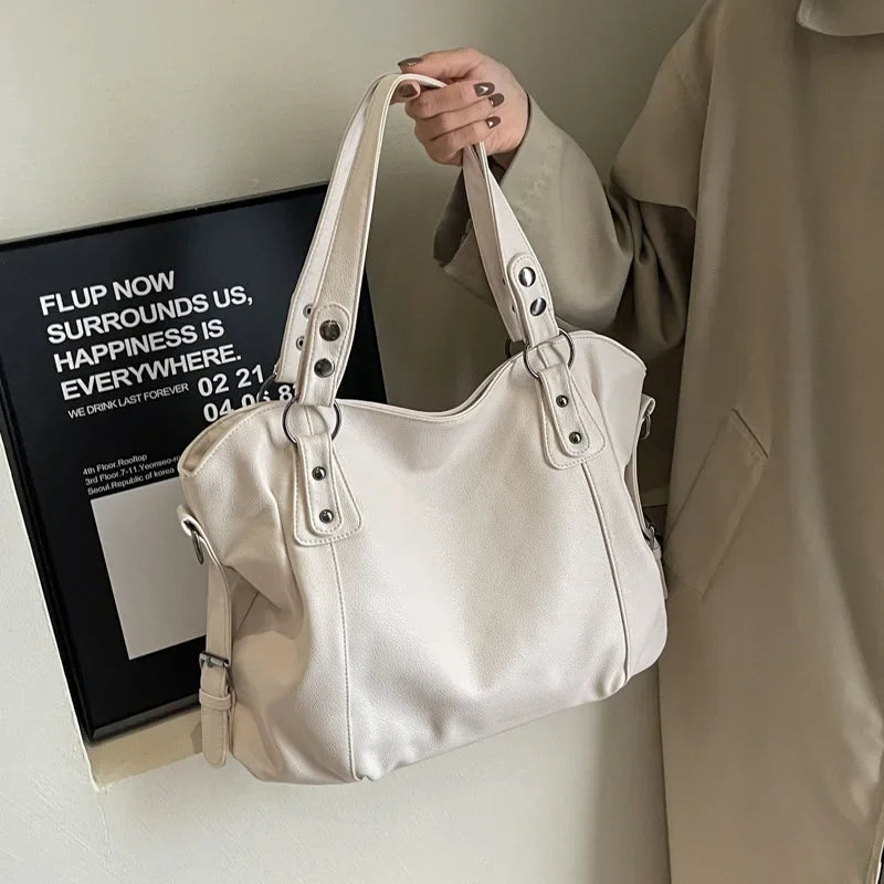 macroupta Large Capacity Hobo Handbag — Stylish Soft Leather Shoulder Tote