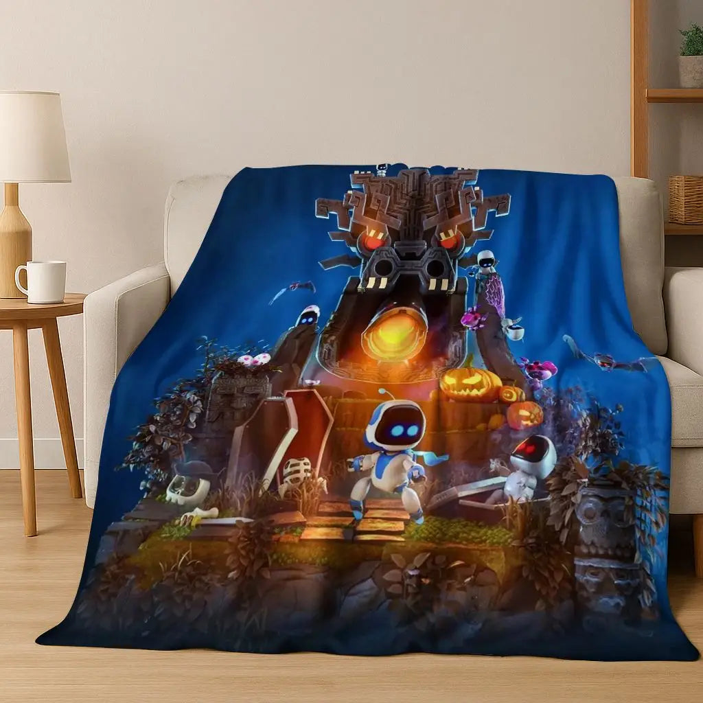KAYOU Cartoon Flannel Blanket — Soft Warm Throw for Home and Travel