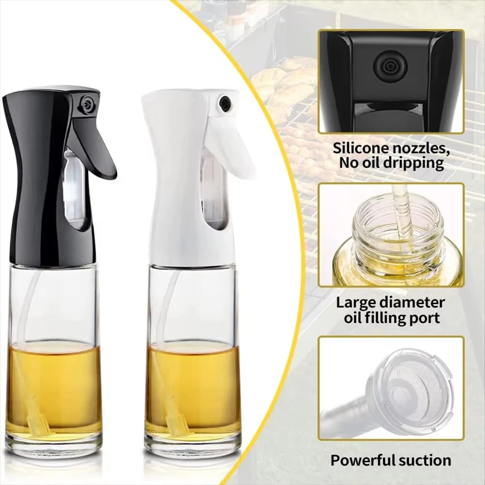 Oil Spray Dispenser Bottle — Reusable Mist Sprayer for Cooking & BBQ