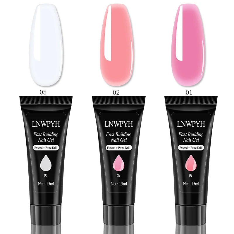 LNWPYH Nail Extension Gel Set — Professional Manicure Kit with Slip Solution