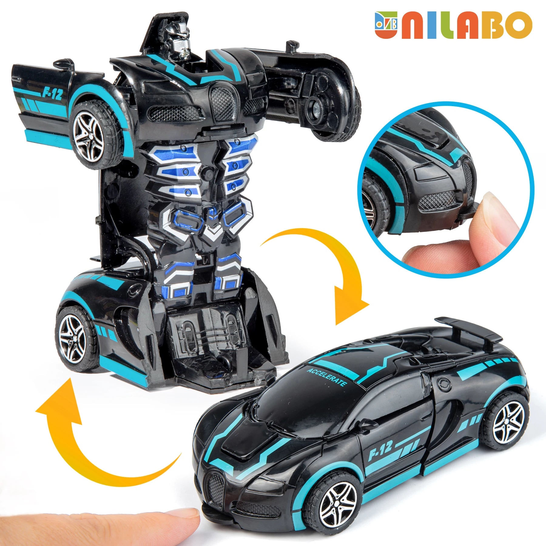 Transformable Robot Sports Car Toy — Diecast Model Vehicle for Kids