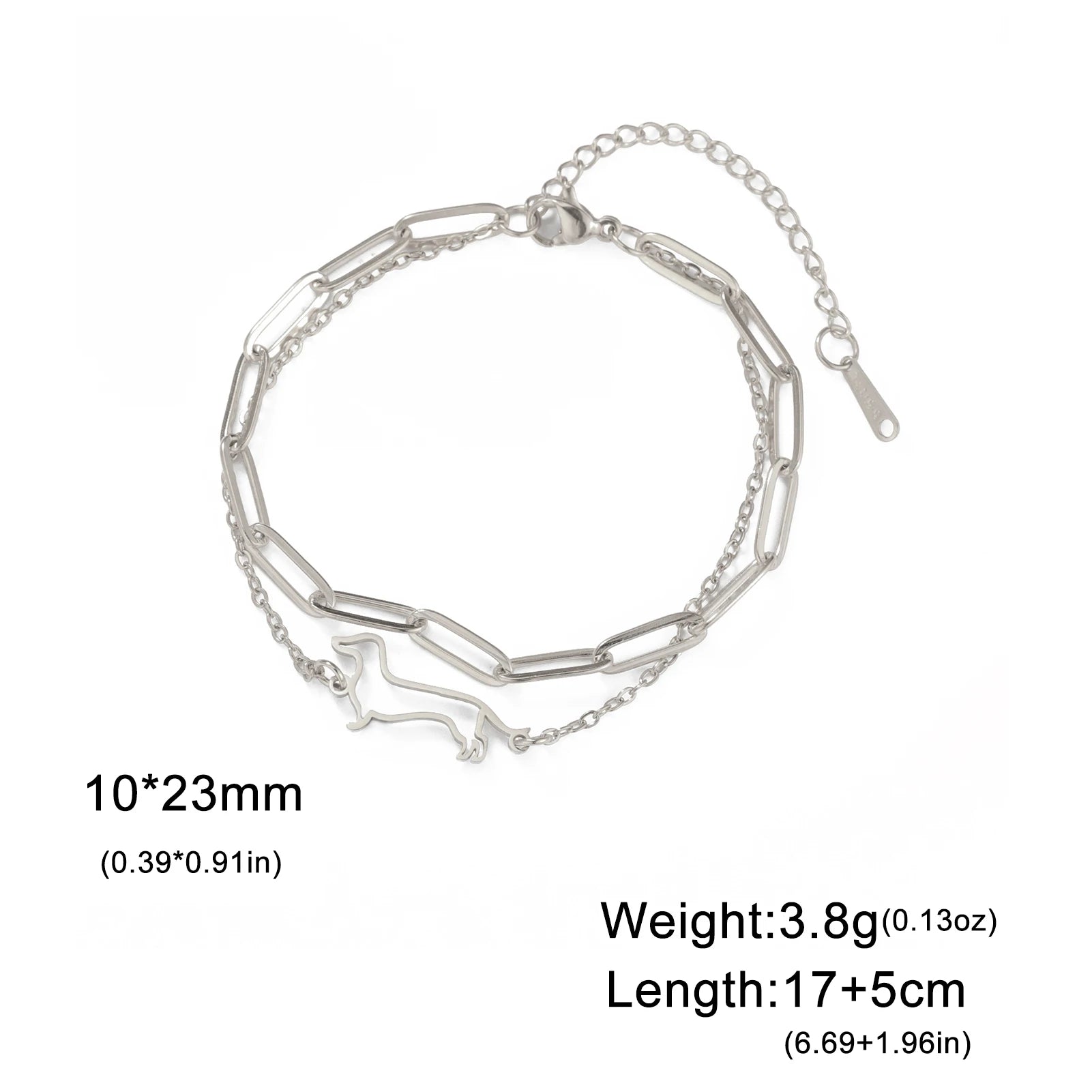 Dachshund Dog Stainless Steel Bracelet — Elegant Animal Jewelry for Women