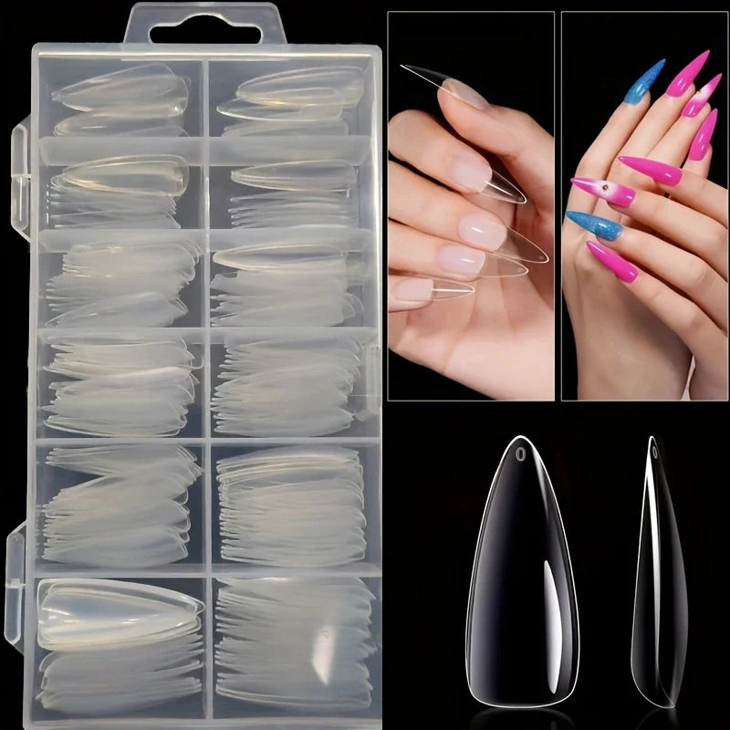 120 Piece Press-On Nail Set — Full Cover Acrylic False Nails for DIY Art
