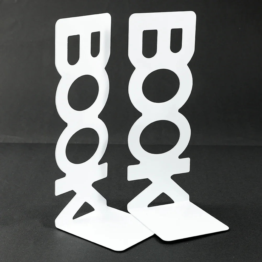 Metal English Letter Bookends — Creative Desk Decor & Book Support