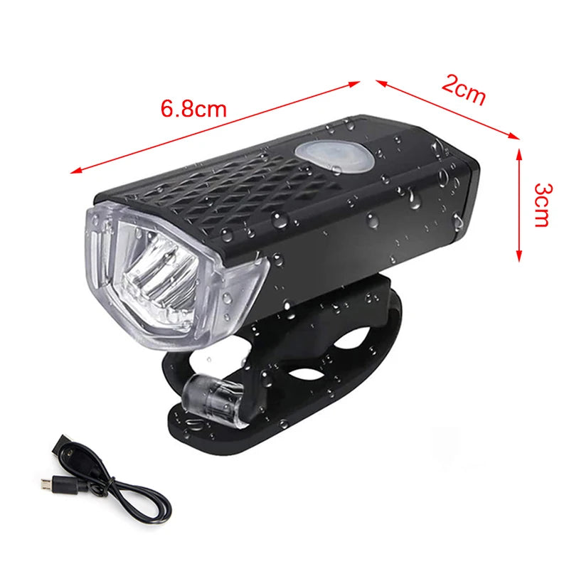 Rechargeable Bicycle LED Light Set — Front Headlight and Rear Taillight Kit
