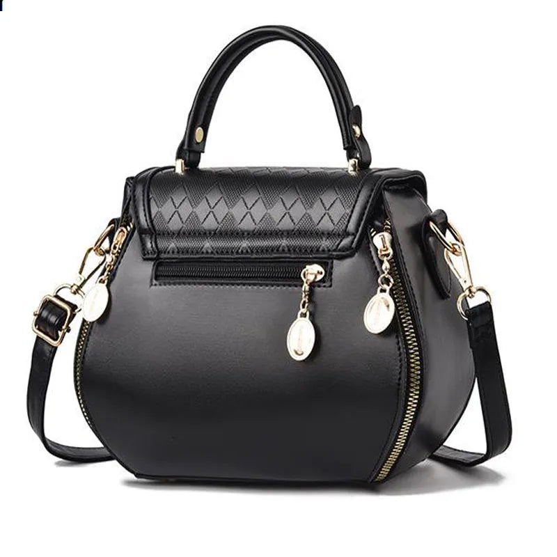 Genuine Leather Bow Bucket Bag — Elegant Shoulder Tote for Women
