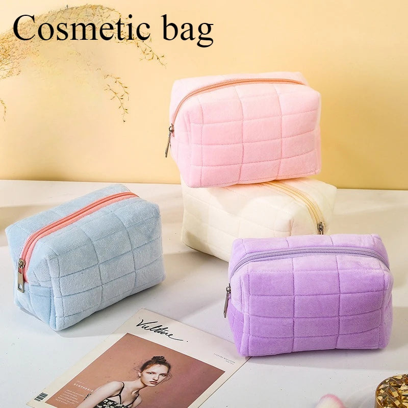 Plush Cosmetic Storage Bag — Large Capacity Travel Organizer