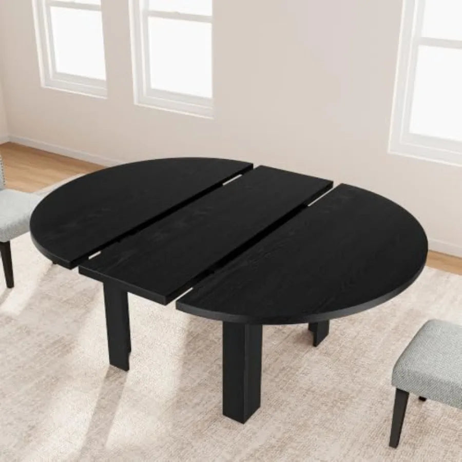Extendable Round Dining Table — Modern Space-Saving Design for 4-6 People