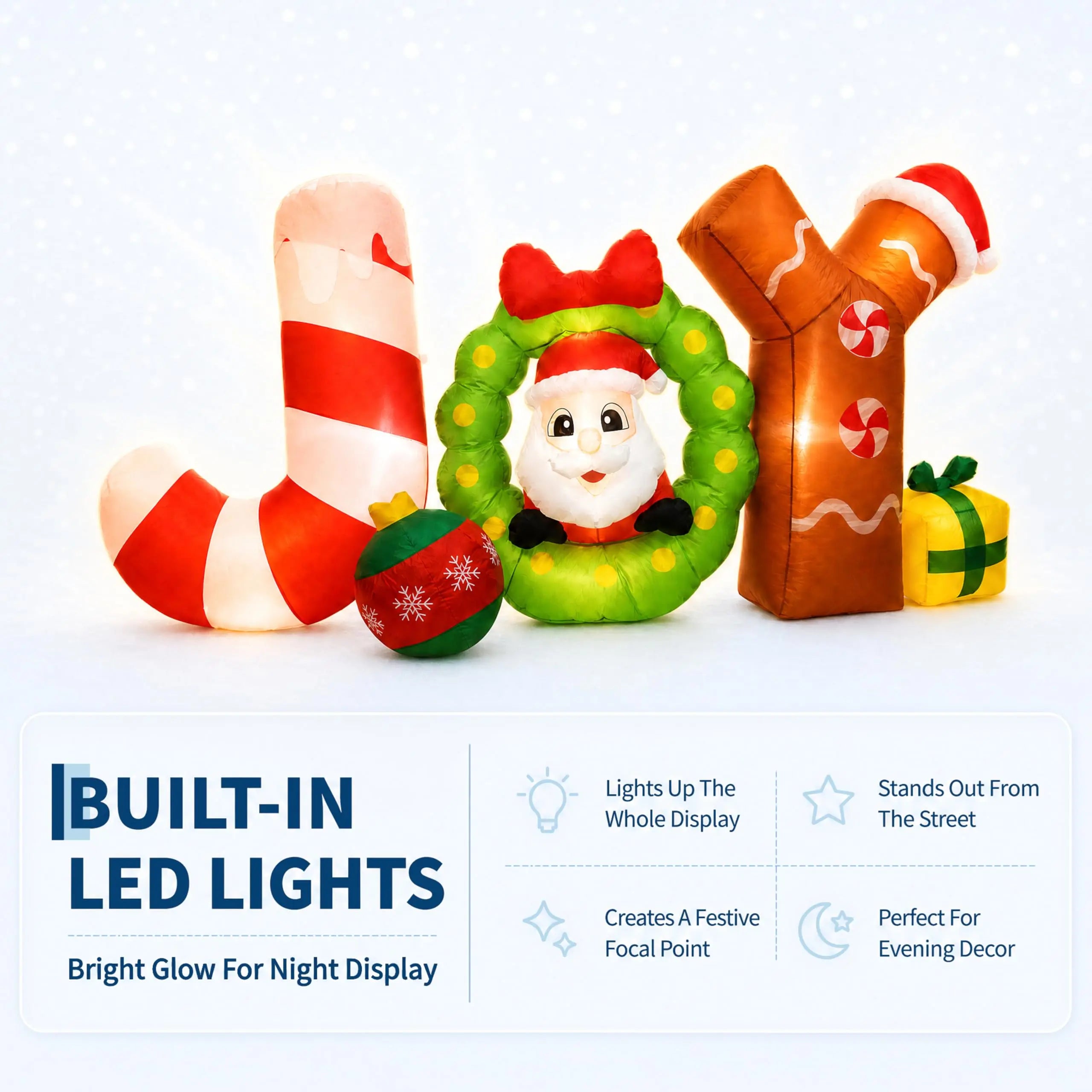 6 FT Christmas Inflatable Santa — Lighted Outdoor Holiday Decor