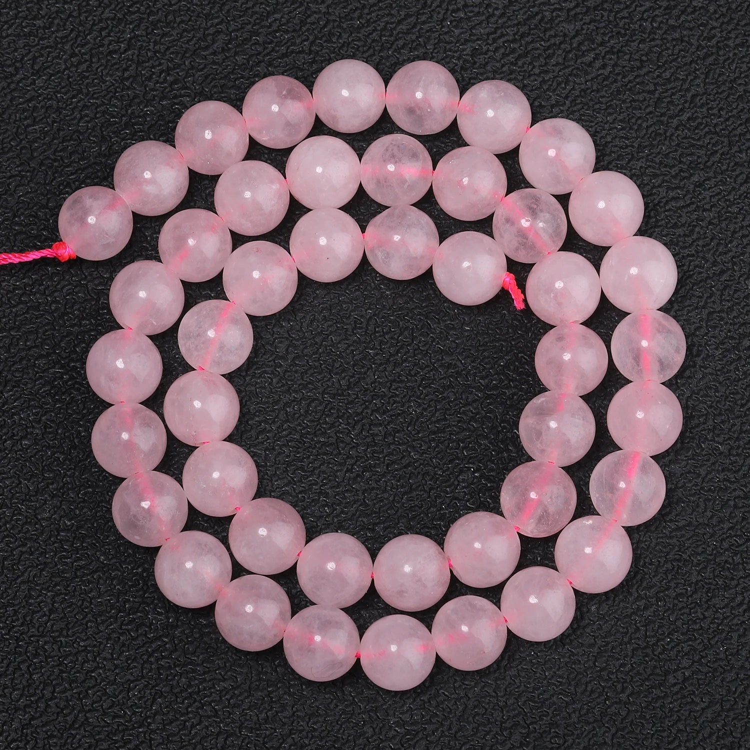 Natural Pink Rose Quartz Beads — Round Stone Spacers for DIY Jewelry