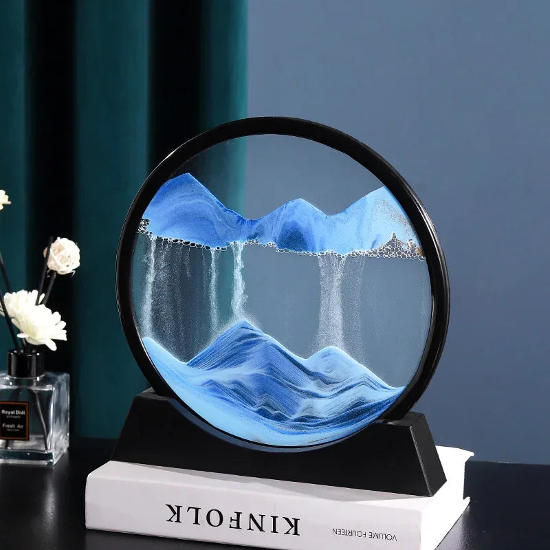 3D Moving Sand Art Picture — Decorative Glass Sandscape Hourglass