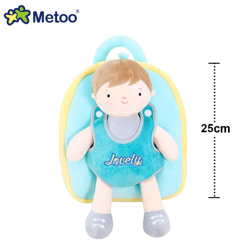 Metoo Plush Animal Backpack — Soft Toddler Bag with Detachable Doll