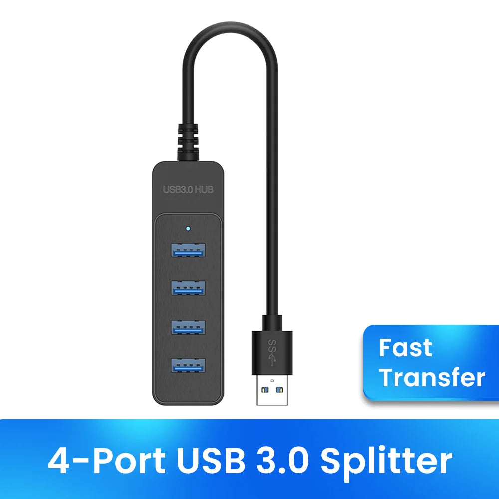 BKRYFUDWH USB 3.0 Type C Hub — 4-Port High Speed Multifunctional Splitter
