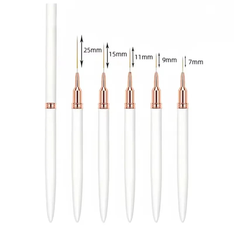 5-Piece Nail Art Liner Brush Set — Professional Detail Painting Kit