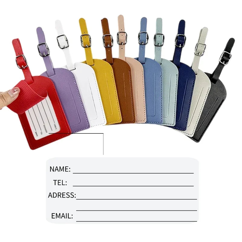 CEXIKA PU Leather Luggage Tag — Durable Suitcase Identifier & ID Holder