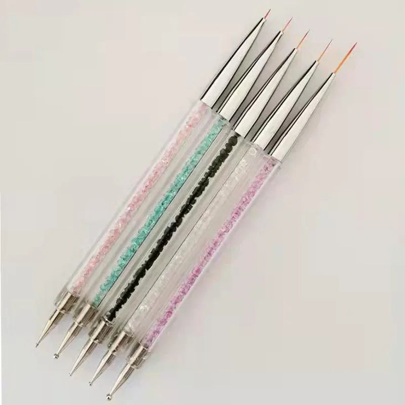 5-Piece Nail Art Tool Set — Dotting Pens and Brushes for Manicure Designs