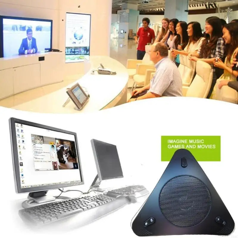 USB Desktop Conference Microphone — Omnidirectional Speaker & Noise Reduction