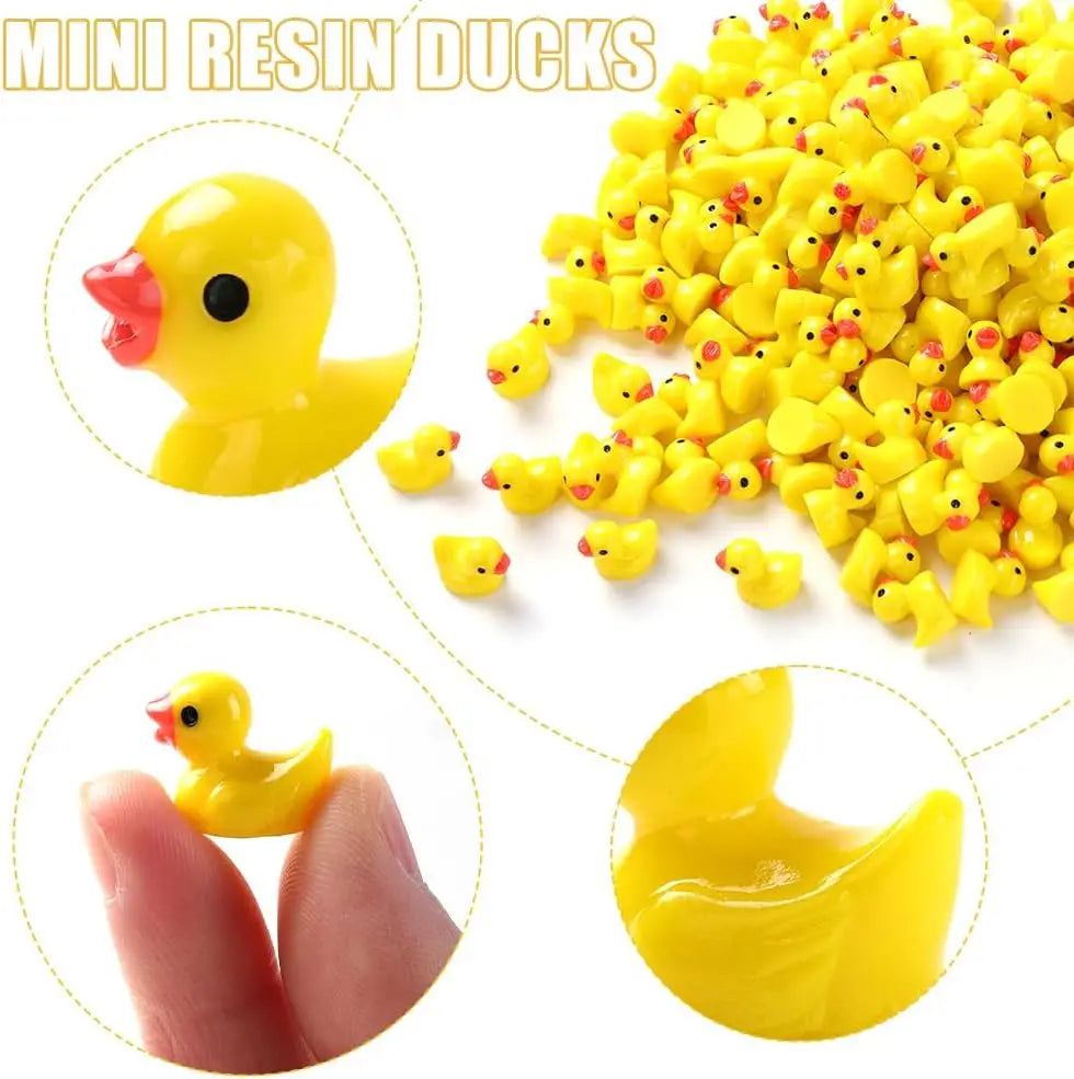Mini Resin Duck Figurines — Tiny Animal Ornaments for Crafts & Decor