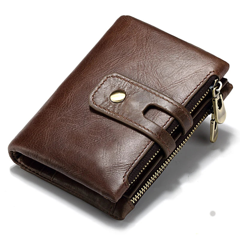 HUMERPAUL Retro Genuine Leather Wallet — RFID Blocking Bifold Coin Purse
