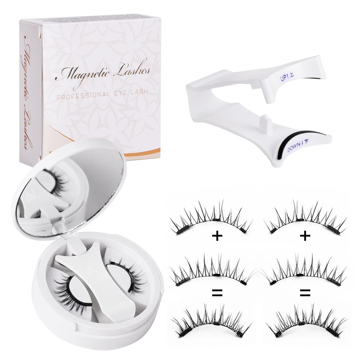 Goodobe Magnetic Eyelashes Set — Natural Long Strip Lashes with Tweezers