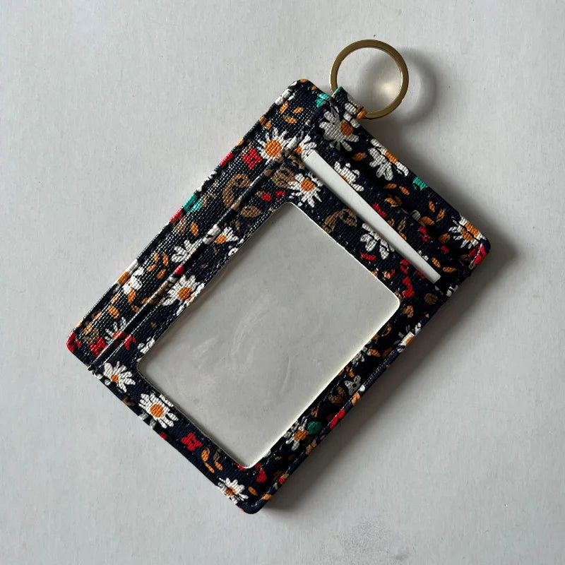 Slim Floral Card Holder — Compact Front Pocket Wallet for Women