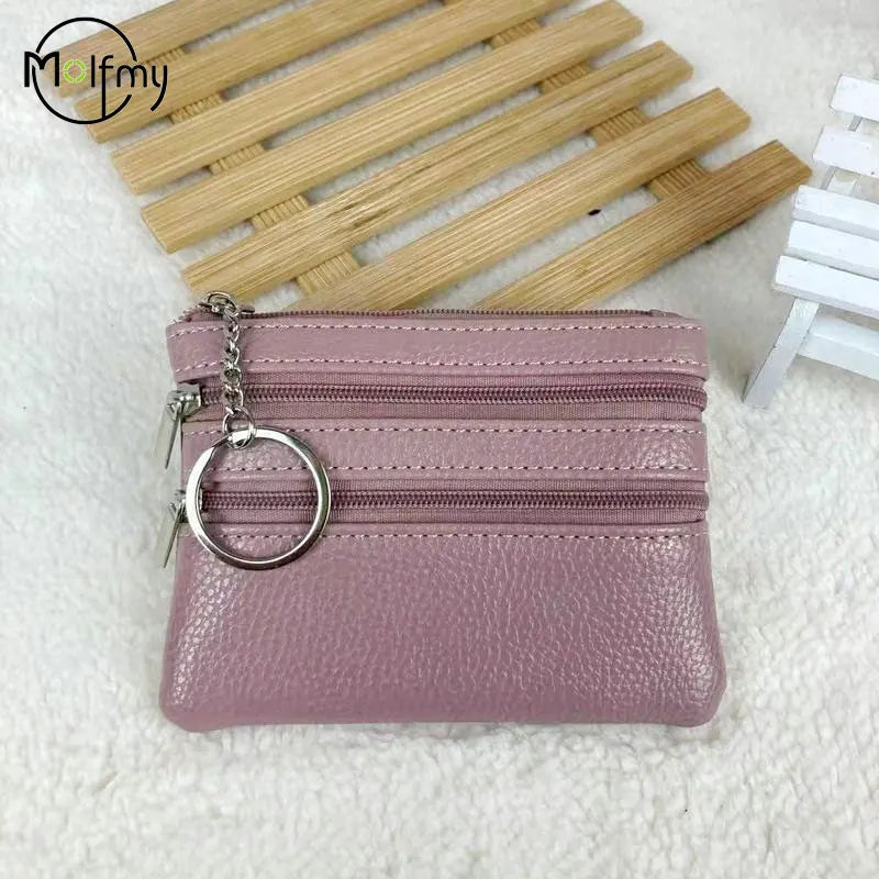 molfmy Compact Coin Purse — Lightweight Double-Layer Zipper Wallet